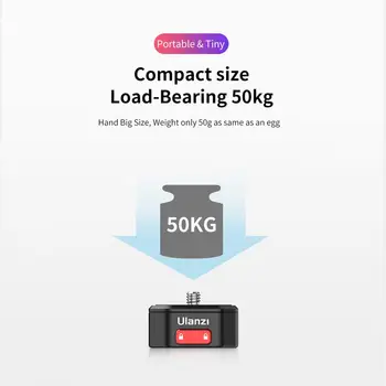 Ulanzi Quick Release Plate Raust Skava Ātri Uzstādīt Sistēmu DSLR Gopro Action Camera Skava Ātri Pārslēgties Komplekts