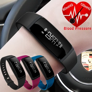 V07 Smart Joslā Aproce Sirdsdarbības Ātrums, asinsspiediens Pedomet Aproce Fitnesa SMS Brīdināt Par iOS Android Tālrunis PK Mi Band 2 Fitbits