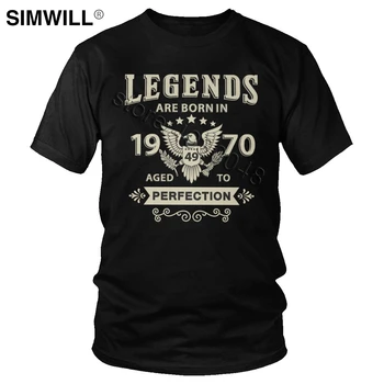 Vintage Leģendas Ir Dzimis 1970. Gadā T Krekls Vīriešiem Īsām Piedurknēm Kokvilnas Tee Vecuma Līdz Pilnībai T 50 Gadu Dzimšanas dienas Dāvana T-krekls