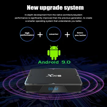 X96H 6K Android 9.0 TV Kastē 4G 32G Ar divjoslu Wifi Blueooth Atbalsta HDMI IN Atbalstu Youtube, Netflix IPTV televizora kastē