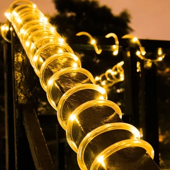 Ziemassvētku String Gaismas Ūdensdrošs LED Pasaku Gaismas Āra Kāzu/Puse, Dārza Dekorēšana Virves Caurule 10M Akumulatora Vainags Lampas