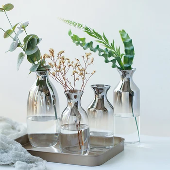 Ziemeļvalstu Radošo Dekoratīvie stikla vāze apdares mājās vāzes Hidroponiskas sausie ziedi vāzē Terārija mūsdienu dzīvojamā istaba mājā