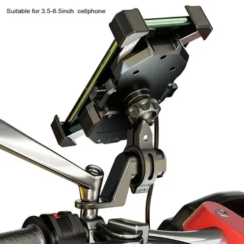 Ūdensizturīgs 12V Motociklu QC3.0 USB 15W Qi Bezvadu Lādētāju Mount Turētājs Kandidēt 3.5-6.5 collu Mobilais GPS